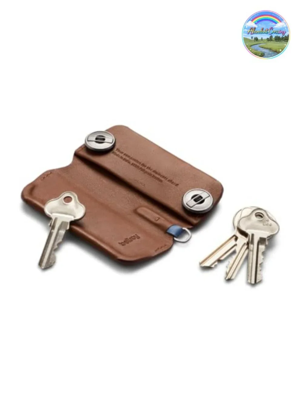 Slim Leather Key Organizer Magnetic Closure D-Ring Keychain